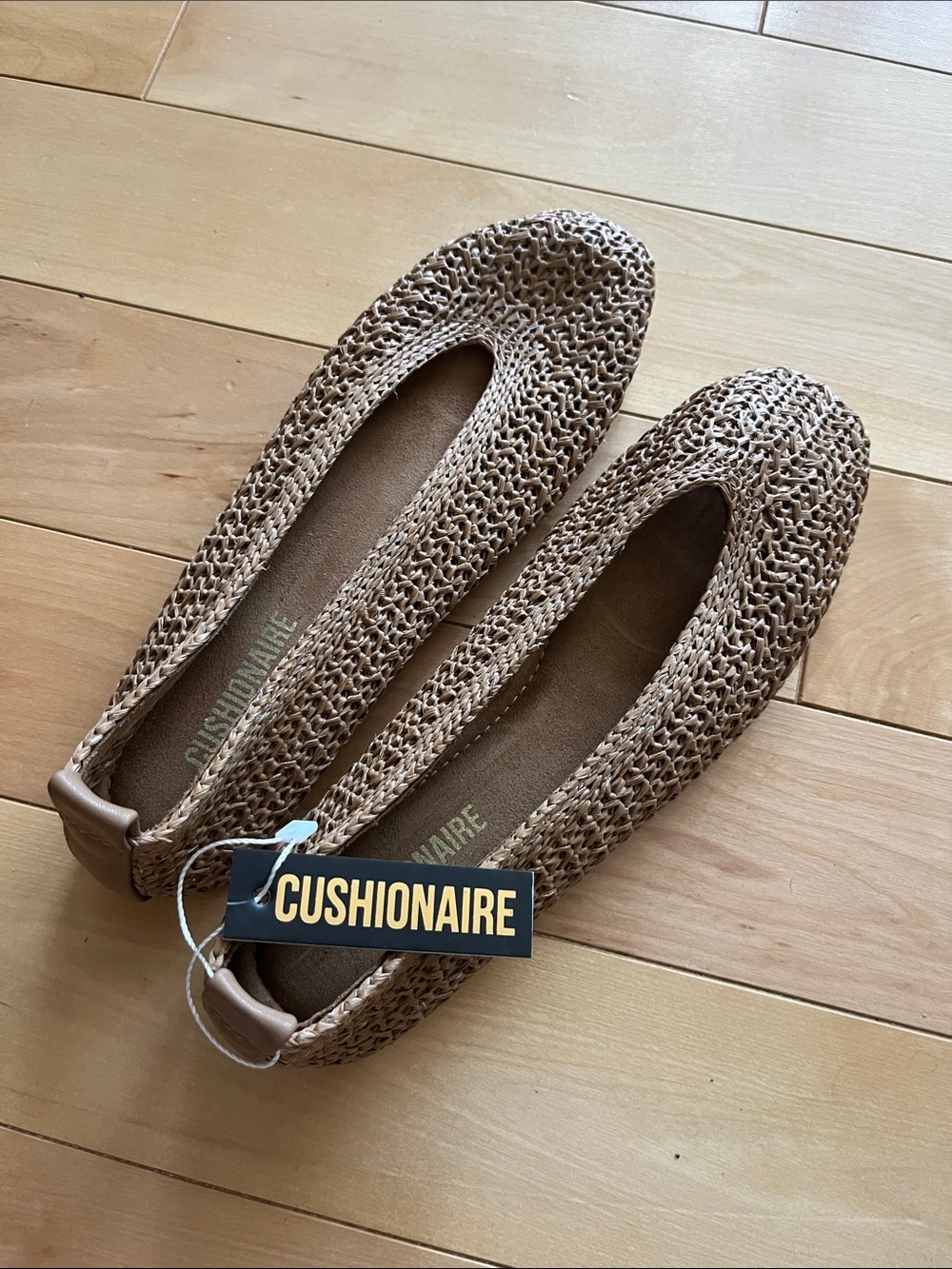 Woven Ballet Flats in Light Brown